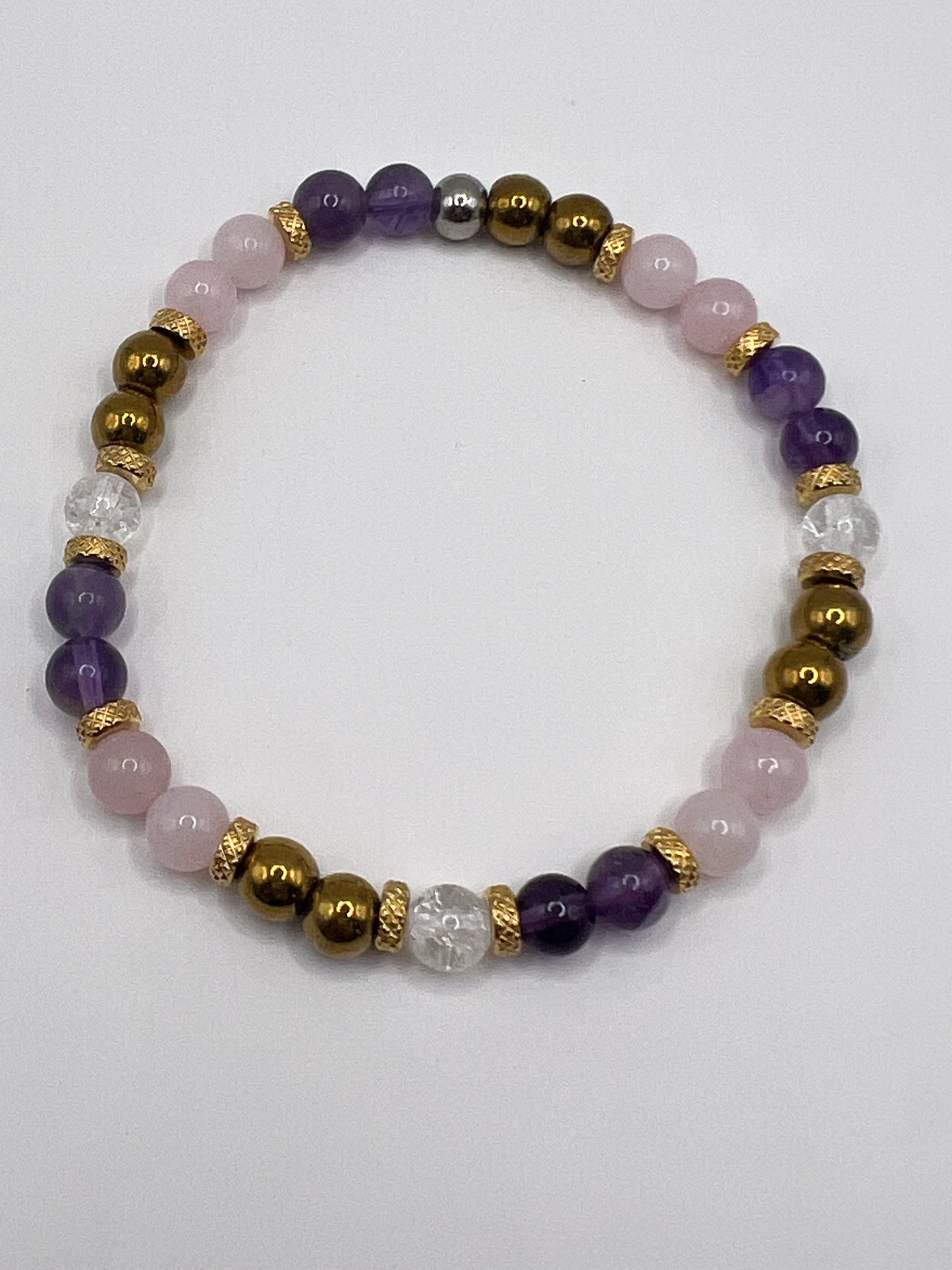 Bracelet Bien-Être & Sérénité – Pierres Naturelles Anti-Stress avec Hématite Dorée