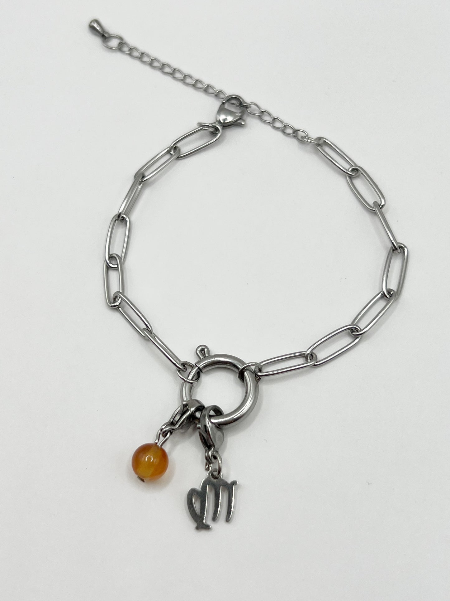 Bracelet Astro Vierge en Acier Inoxydable Argenté – Bijou Zodiaque Élégant
