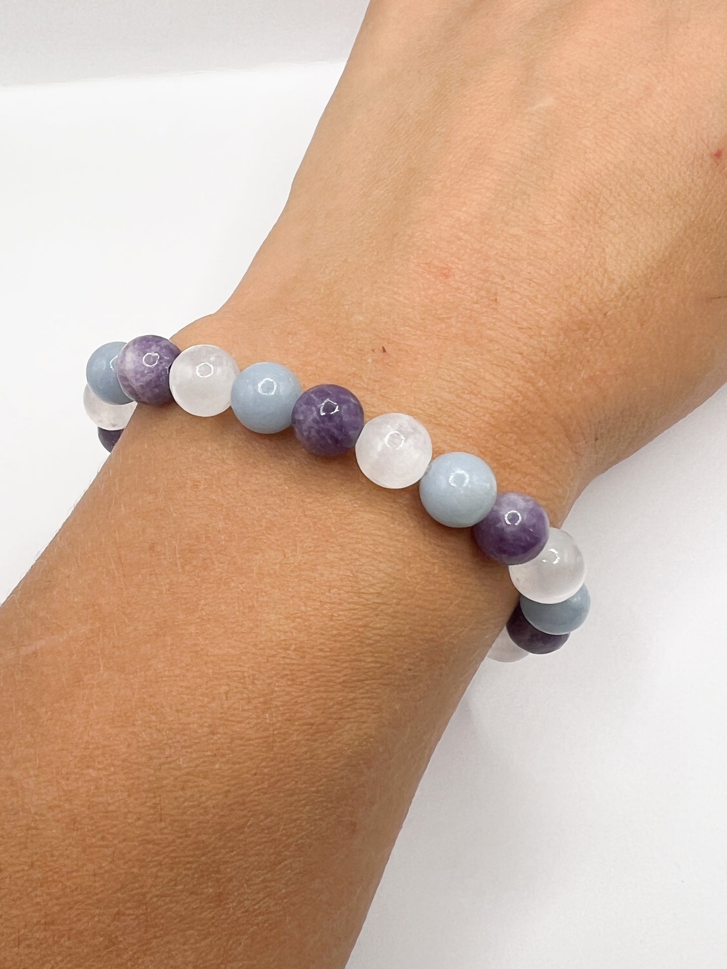 Bracelet Anti-Insomnie & Cauchemars – Pierres Naturelles 8 mm. Sommeil Réparateur & Protection Nocturne