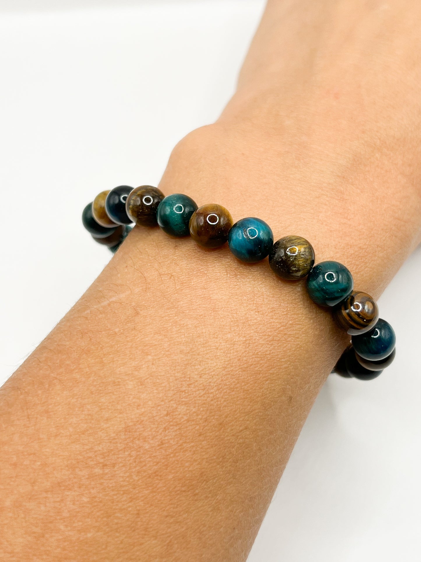 Bracelet Œil de Tigre Marron & Bleu – Protection, Confiance & Énergie Positive