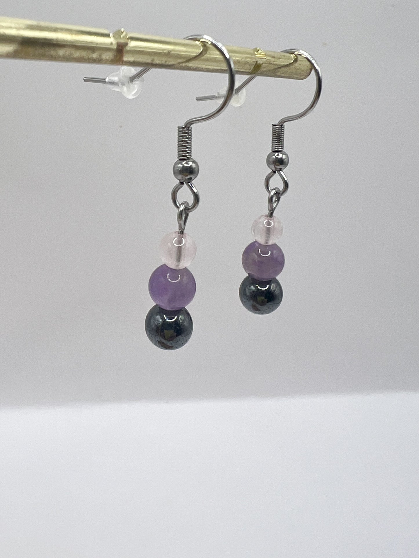 Coffret Bijoux Femme Pierre Naturelle – Collier & Boucles d’Oreilles en Acier Argenté