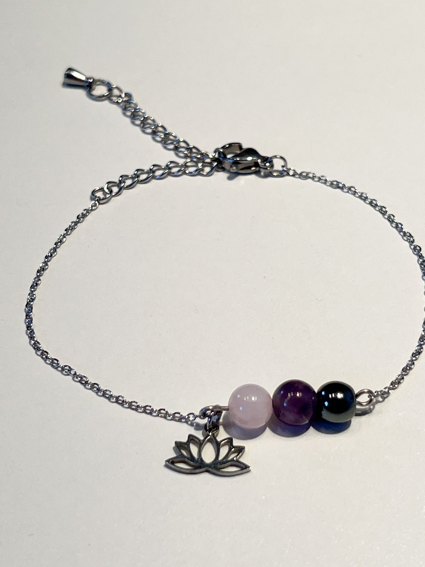 Bracelet Lithothérapie en Quartz Rose et Améthyste – Soulagez le Stress Naturellement