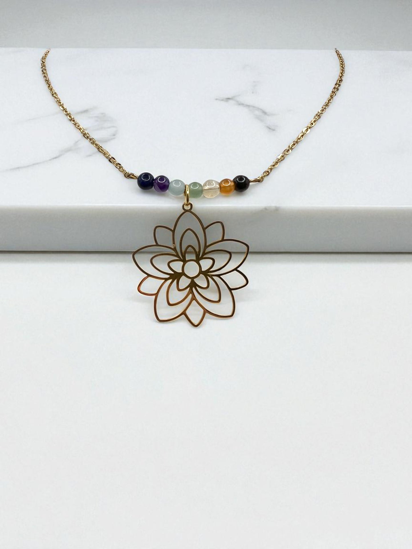 Collier des 7 Chakras en Pierre Naturelle – Énergie & Bien-Être
