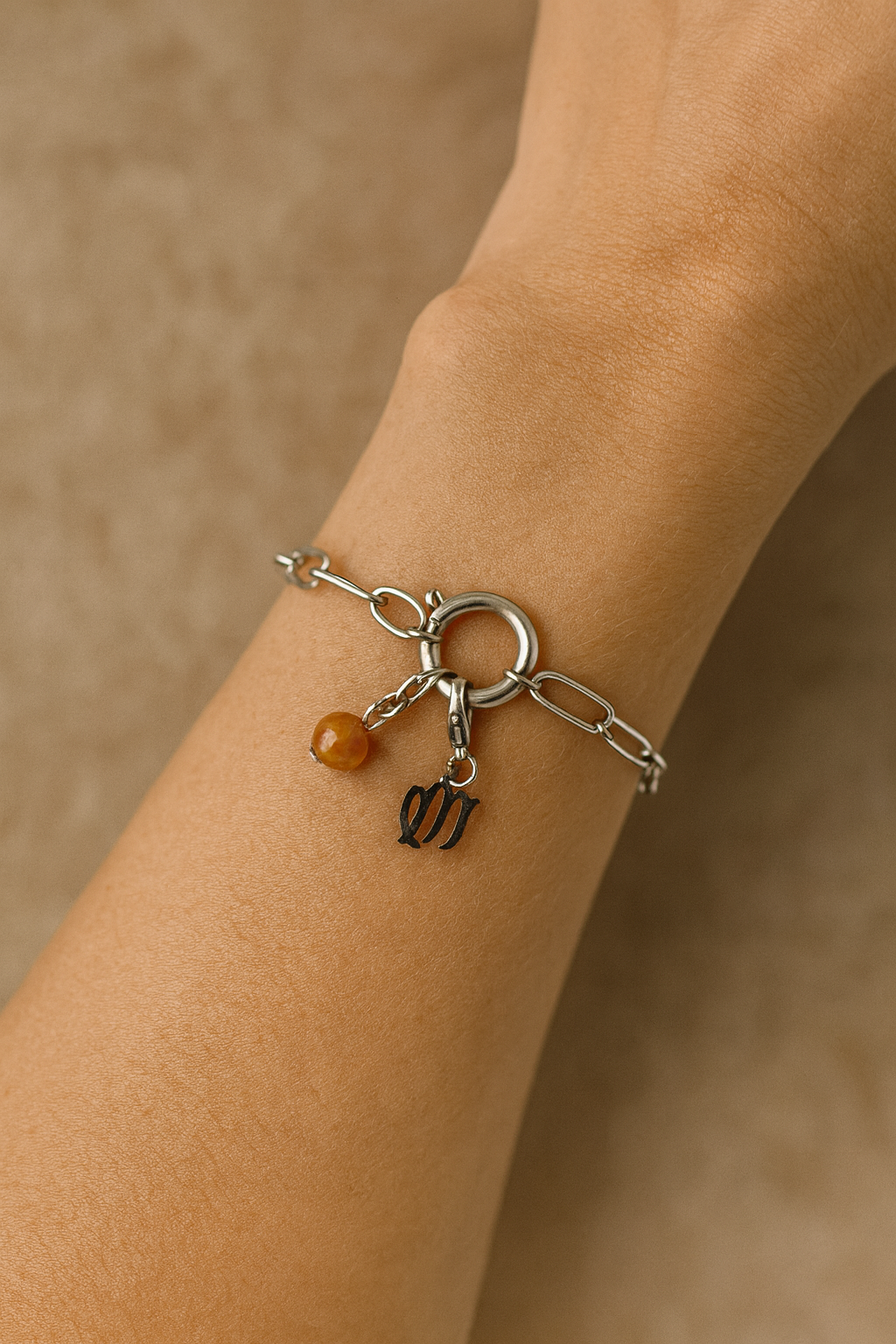 Bracelet Astro Vierge en Acier Inoxydable Argenté – Bijou Zodiaque Élégant