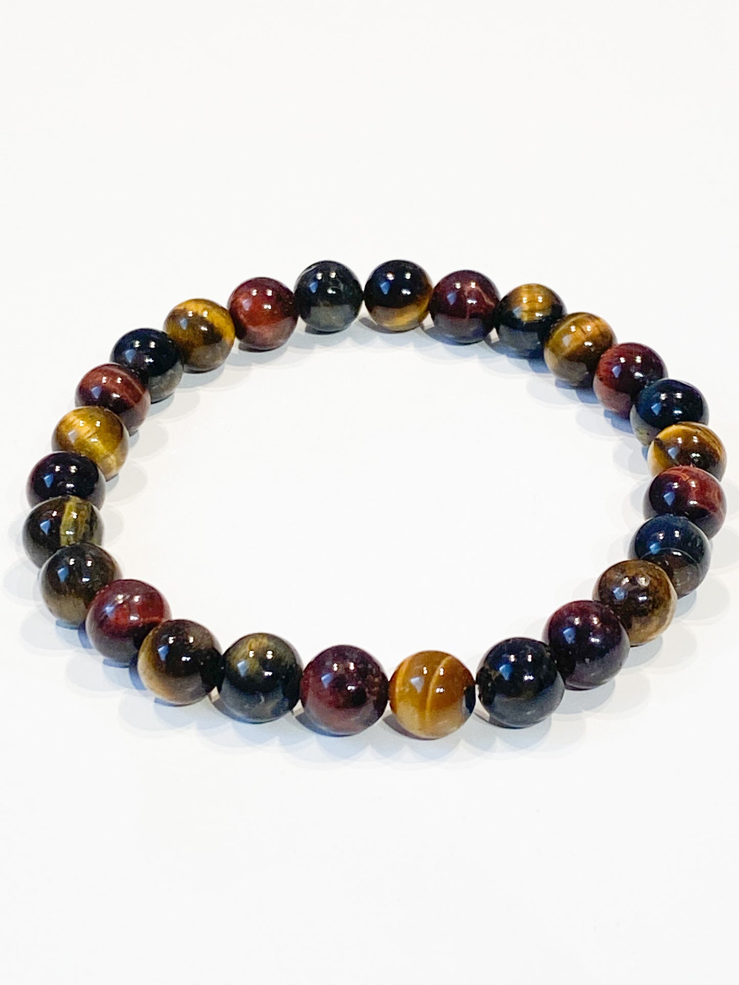 Bracelet de Protection 3 Œil – Œil de Tigre, Œil de Taureau, Œil de Faucon – Perles Naturelles 8mm