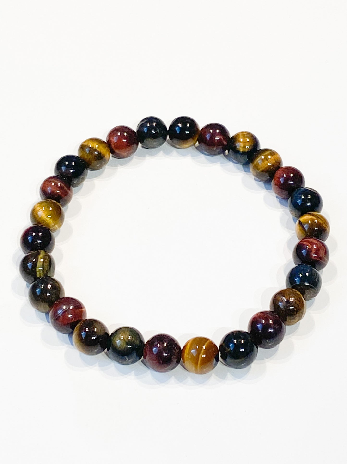Bracelet de Protection 3 Œil – Œil de Tigre, Œil de Taureau, Œil de Faucon – Perles Naturelles 8mm