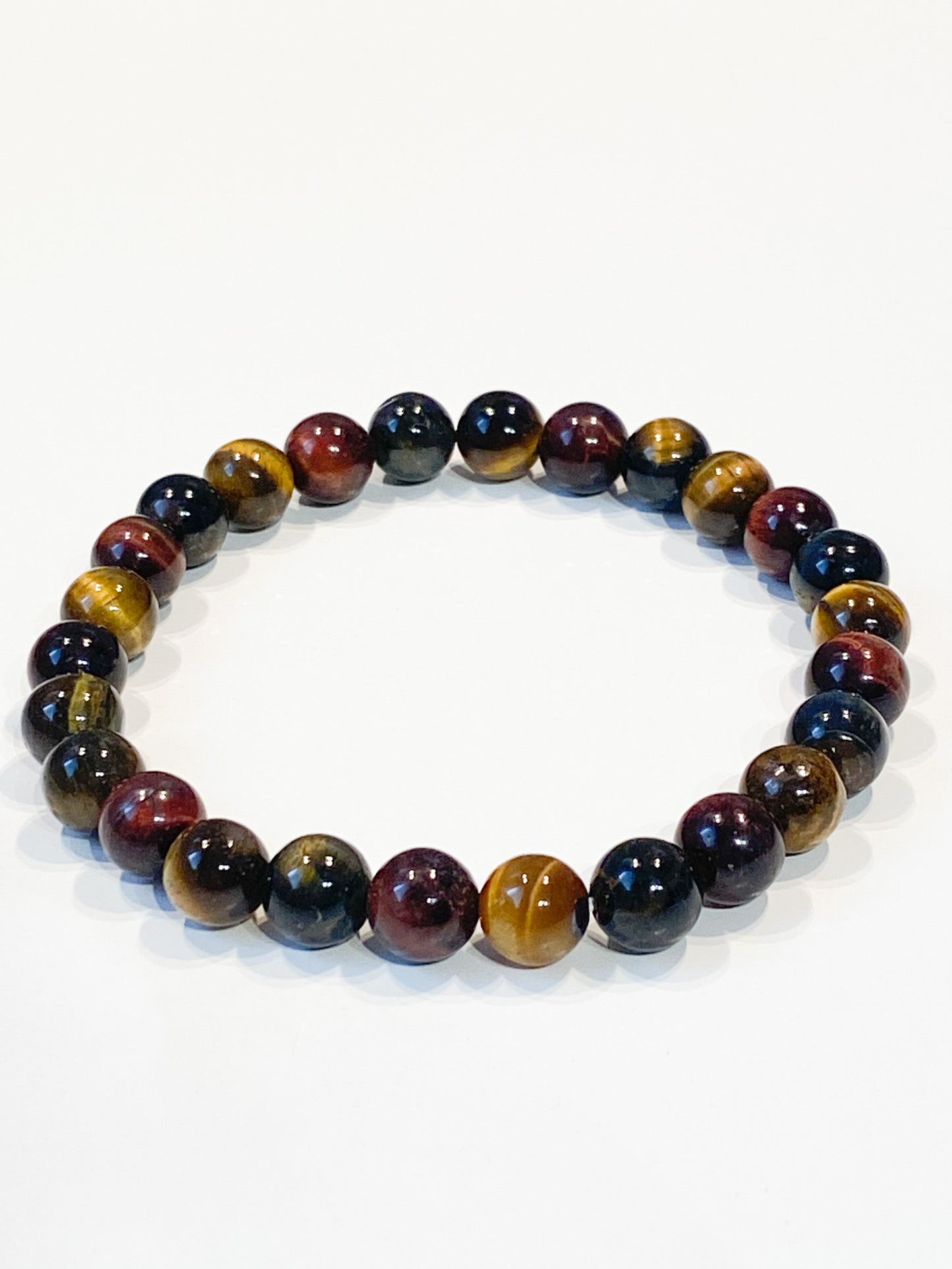 Bracelet de Protection 3 Œil – Œil de Tigre, Œil de Taureau, Œil de Faucon – Perles Naturelles 8mm