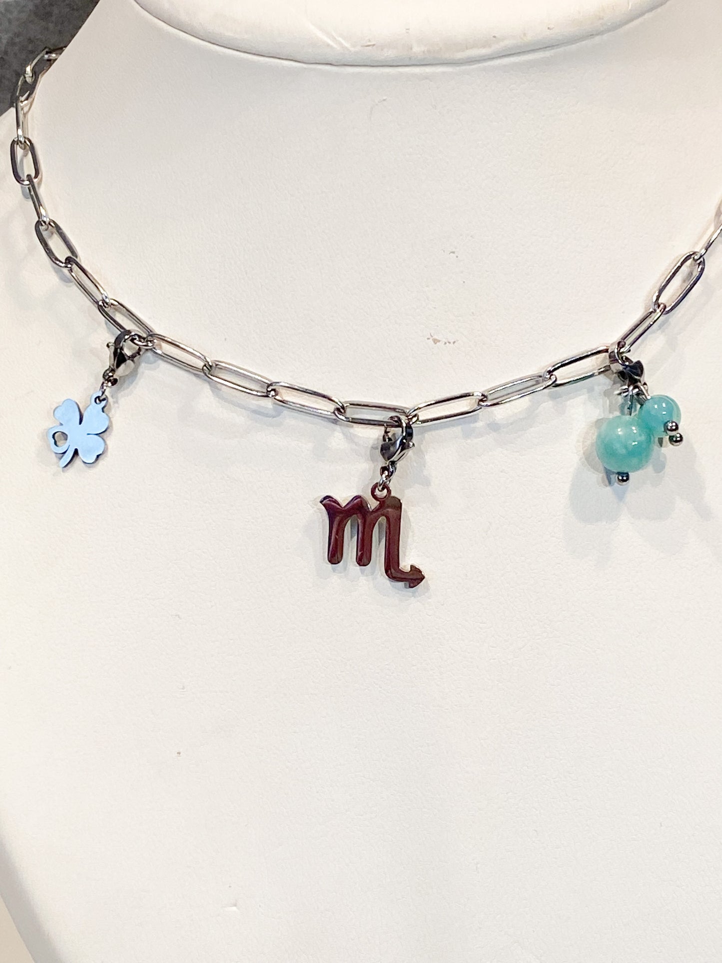 Charm astrologique en acier inoxydable Argenté