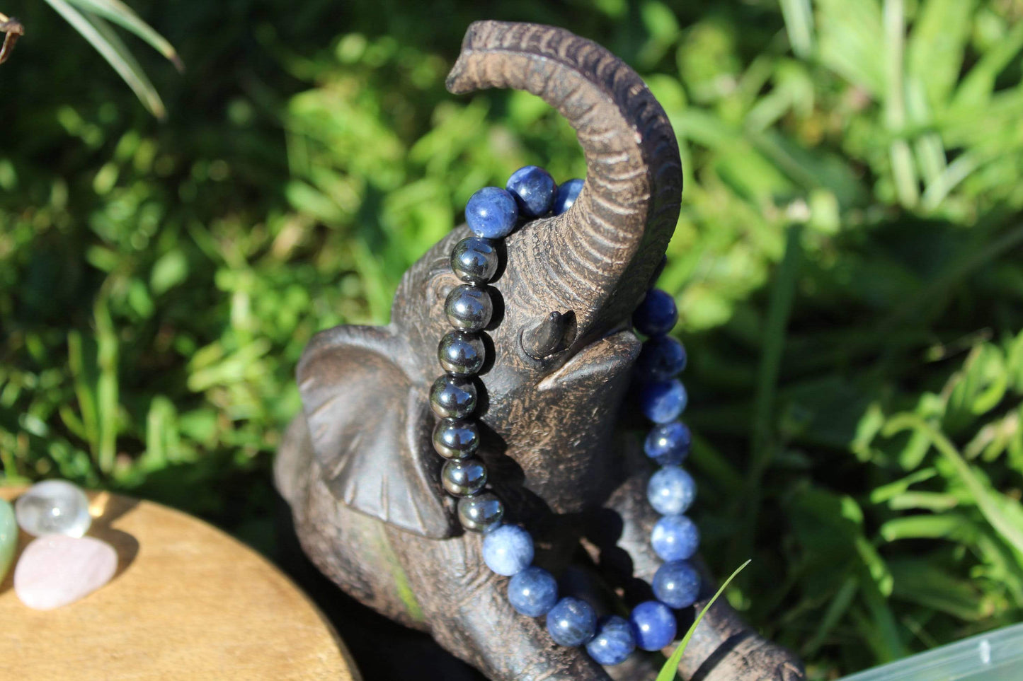 Bracelet en pierres naturelles Hématite , Sodalite