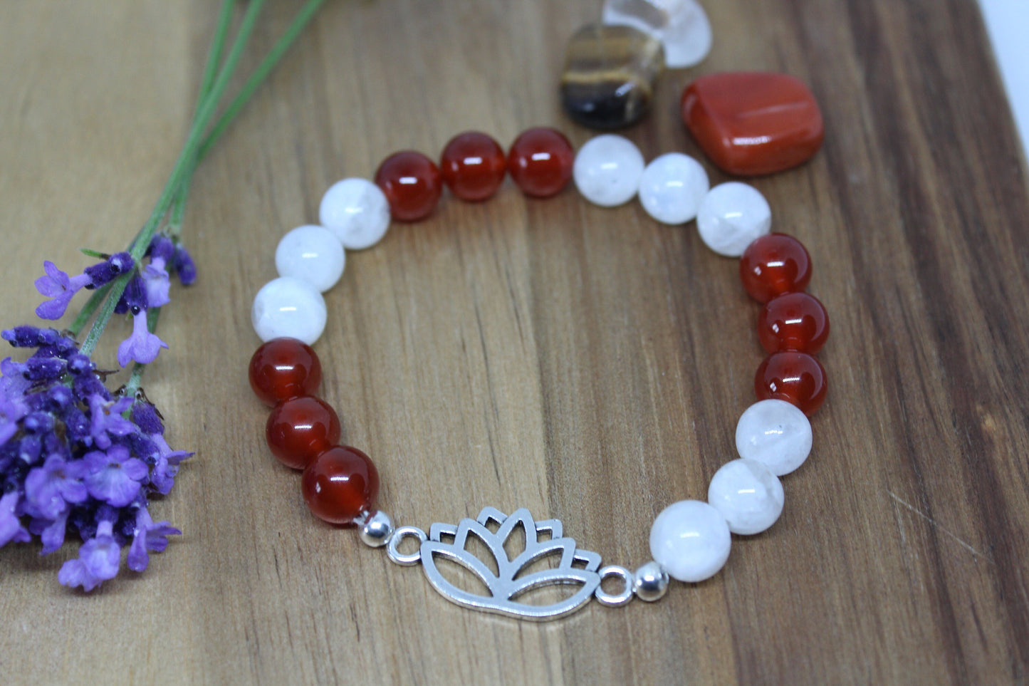 Bracelet fécondité Pierre de lune et cornaline
