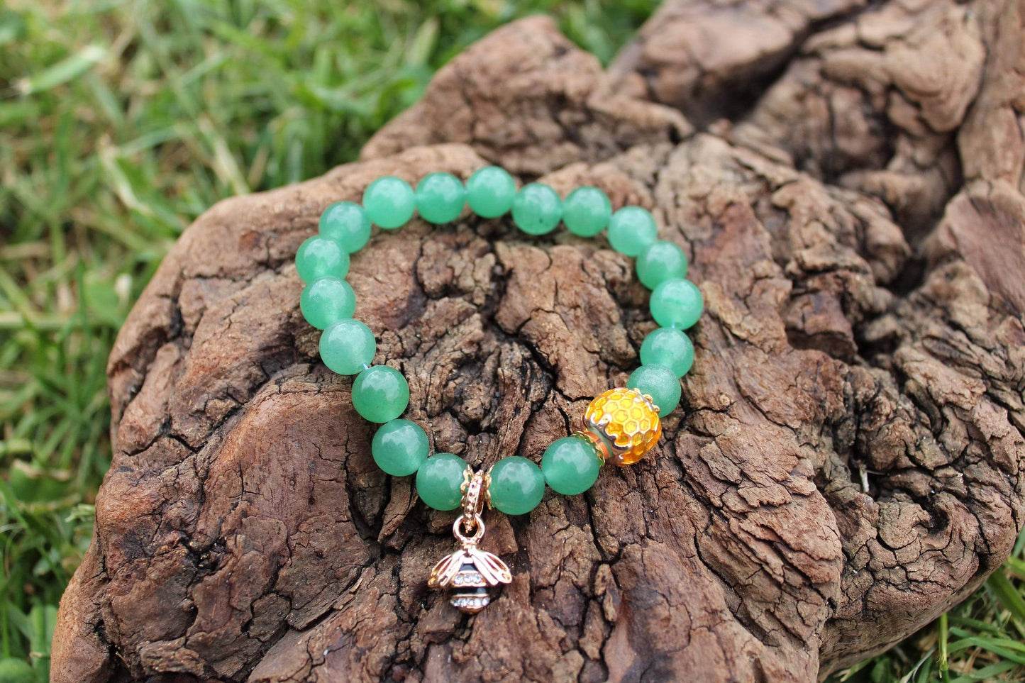 Bracelet en pierres naturelles Aventurine " Spécial positivité "