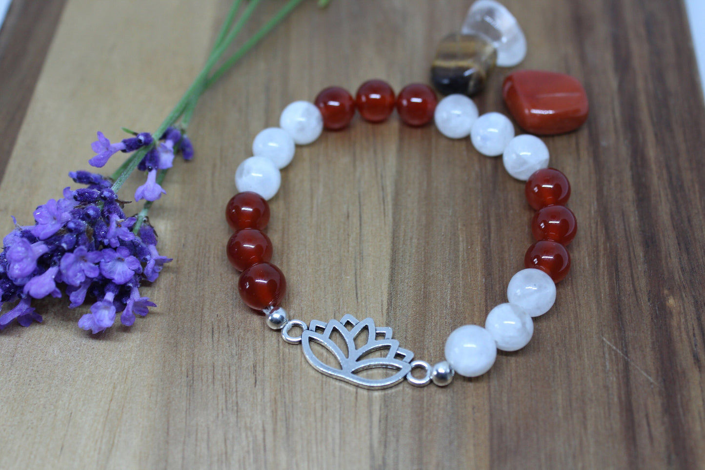 Bracelet fécondité Pierre de lune et cornaline