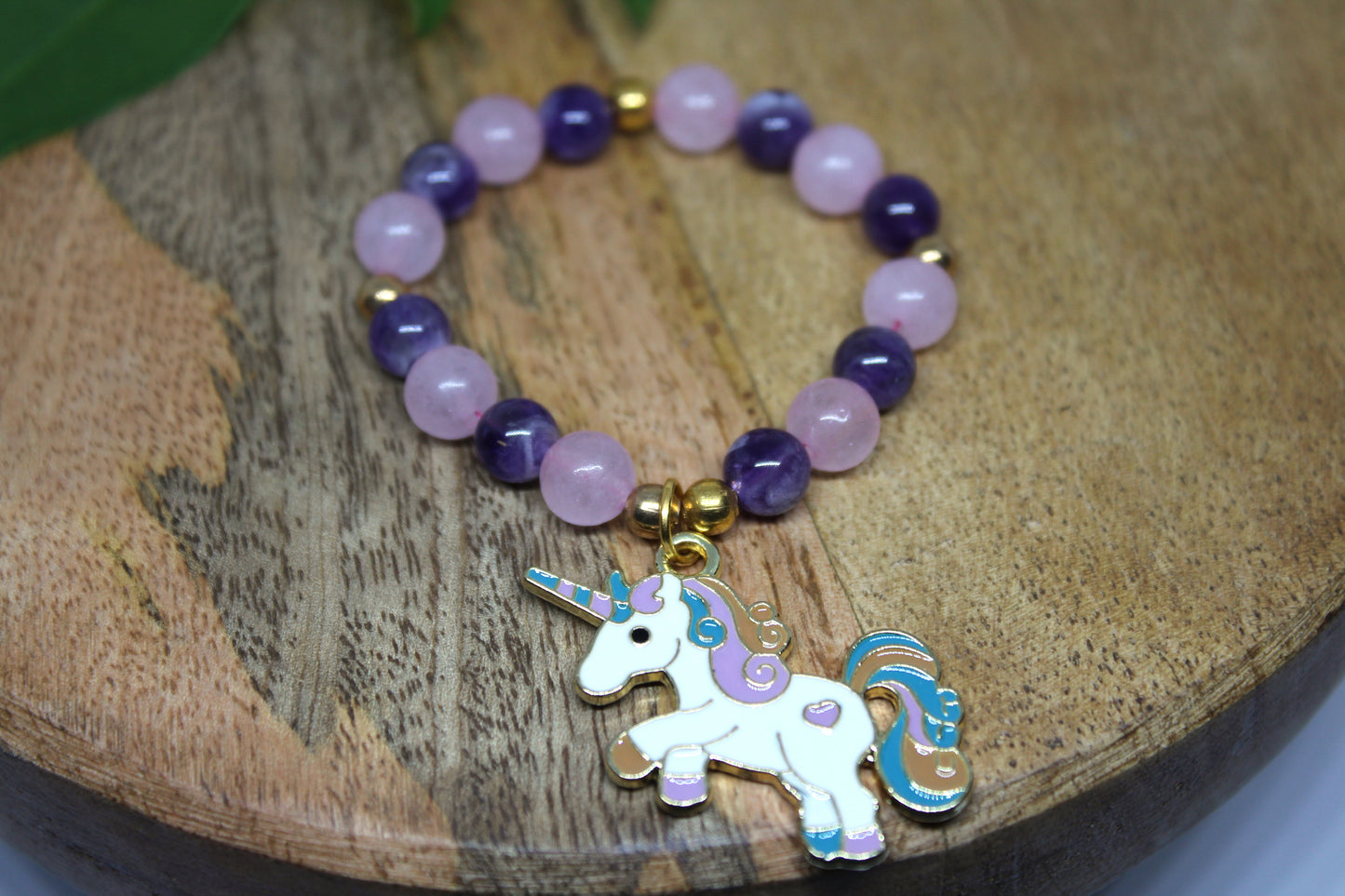 Bracelet élastique en pierres naturelles Quartz rose et Améthyste