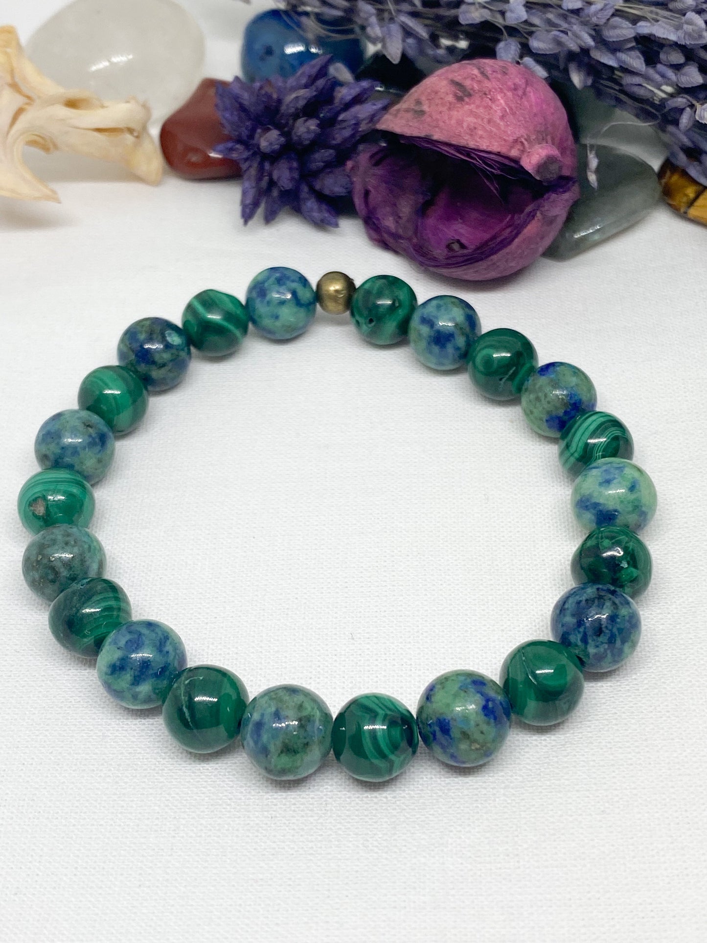 Bracelet Lithothérapie – Équilibre et Rayonnement en Malachite