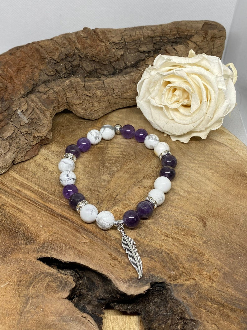 bijoux améthyste howlite