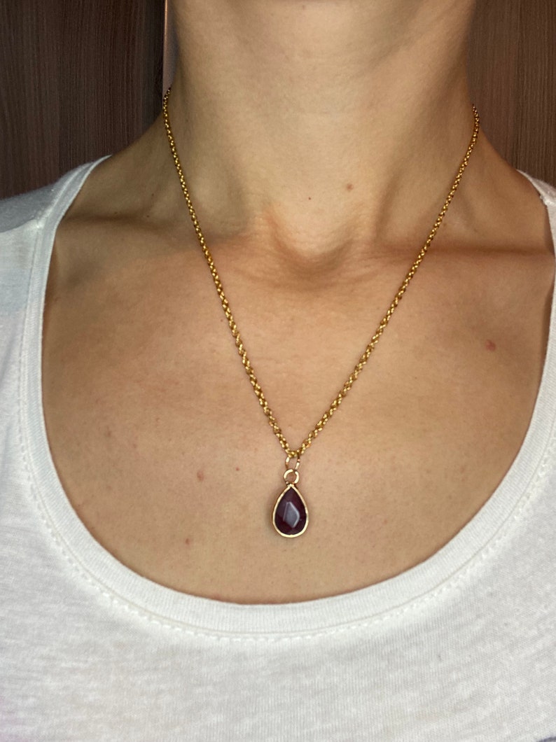Collier en acier inoxydable en pierres naturelles Améthyste