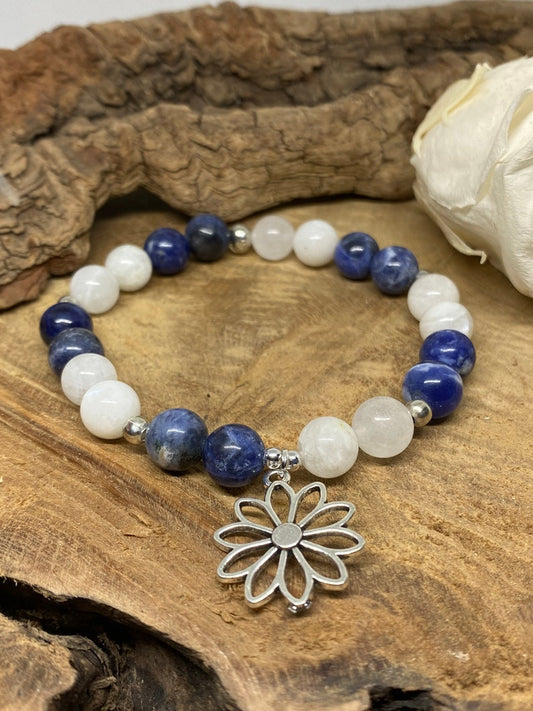 bracelet sodalite et pierre de lune