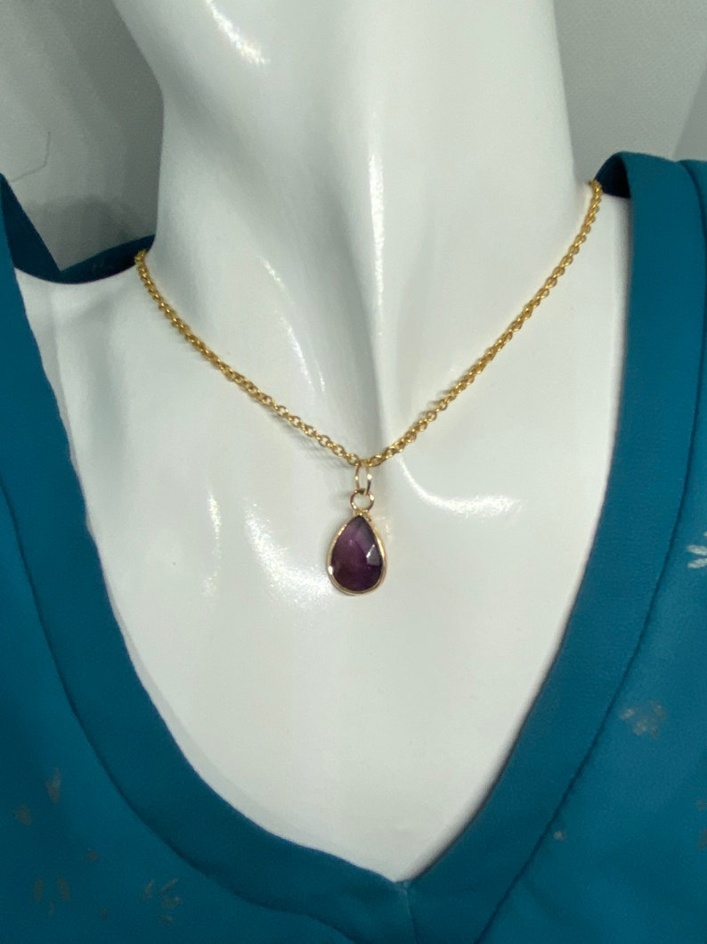 Collier en acier inoxydable en pierres naturelles Améthyste