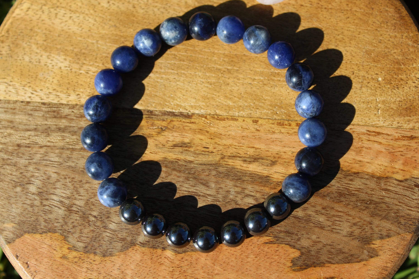 Bracelet en pierres naturelles Hématite , Sodalite
