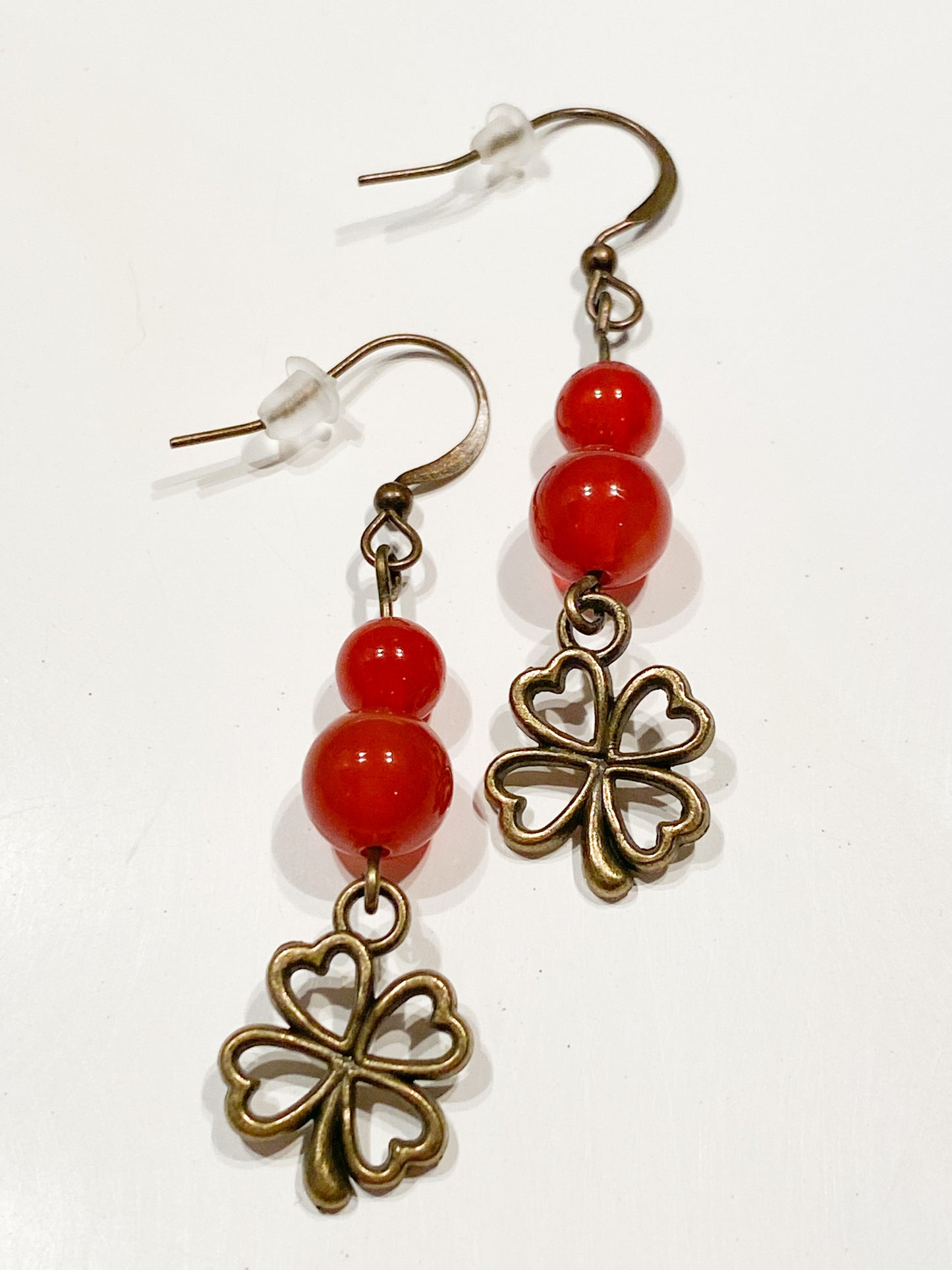 Boucles d'oreilles Cornaline " Lotus "