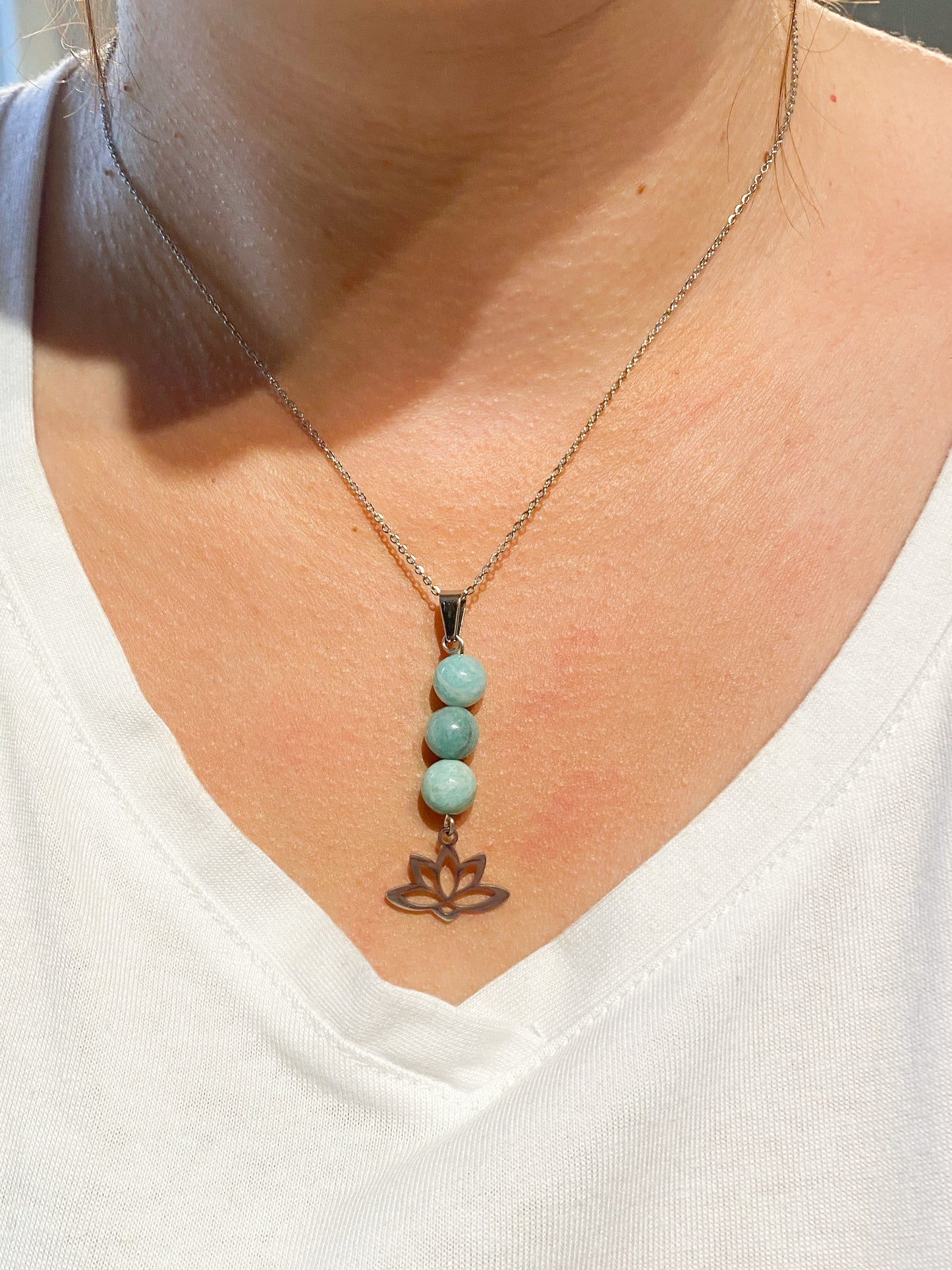 Collier Amazonite " Lotus"