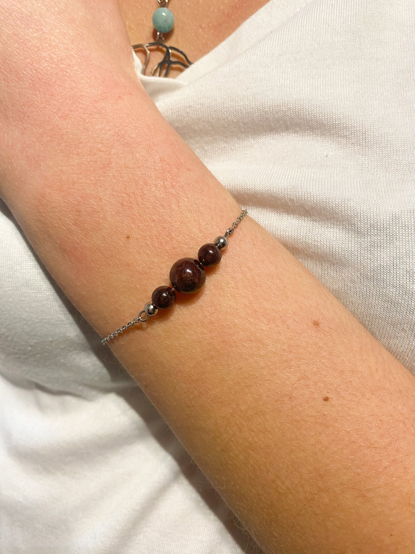 Bracelet Grenat pierre de naissance Janvier