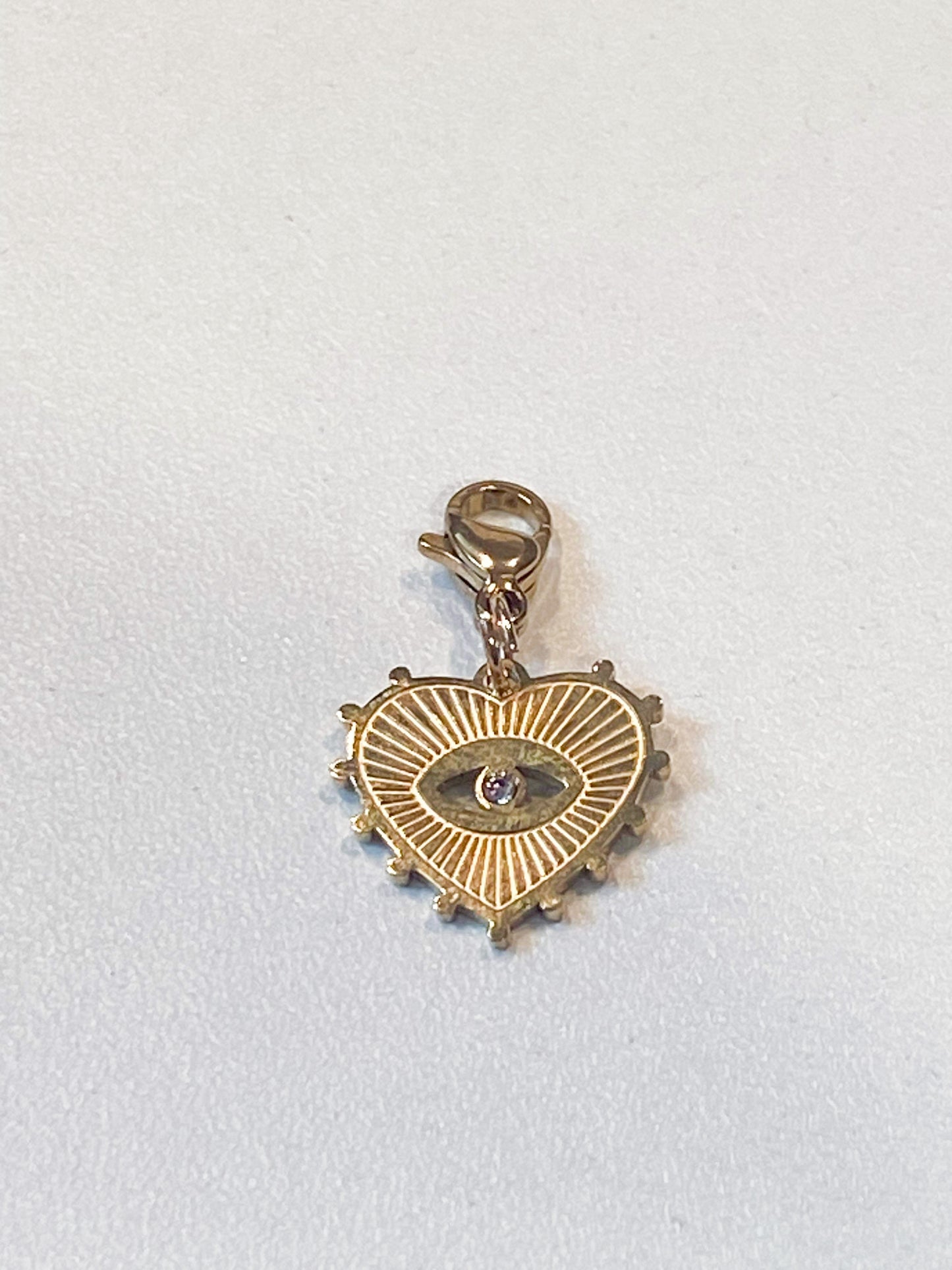 Charm cœur en acier inoxydable doré