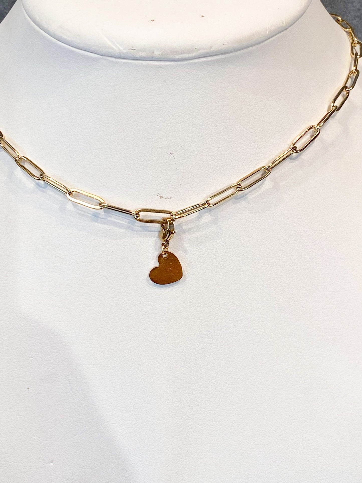 Charm cœur en acier inoxydable doré