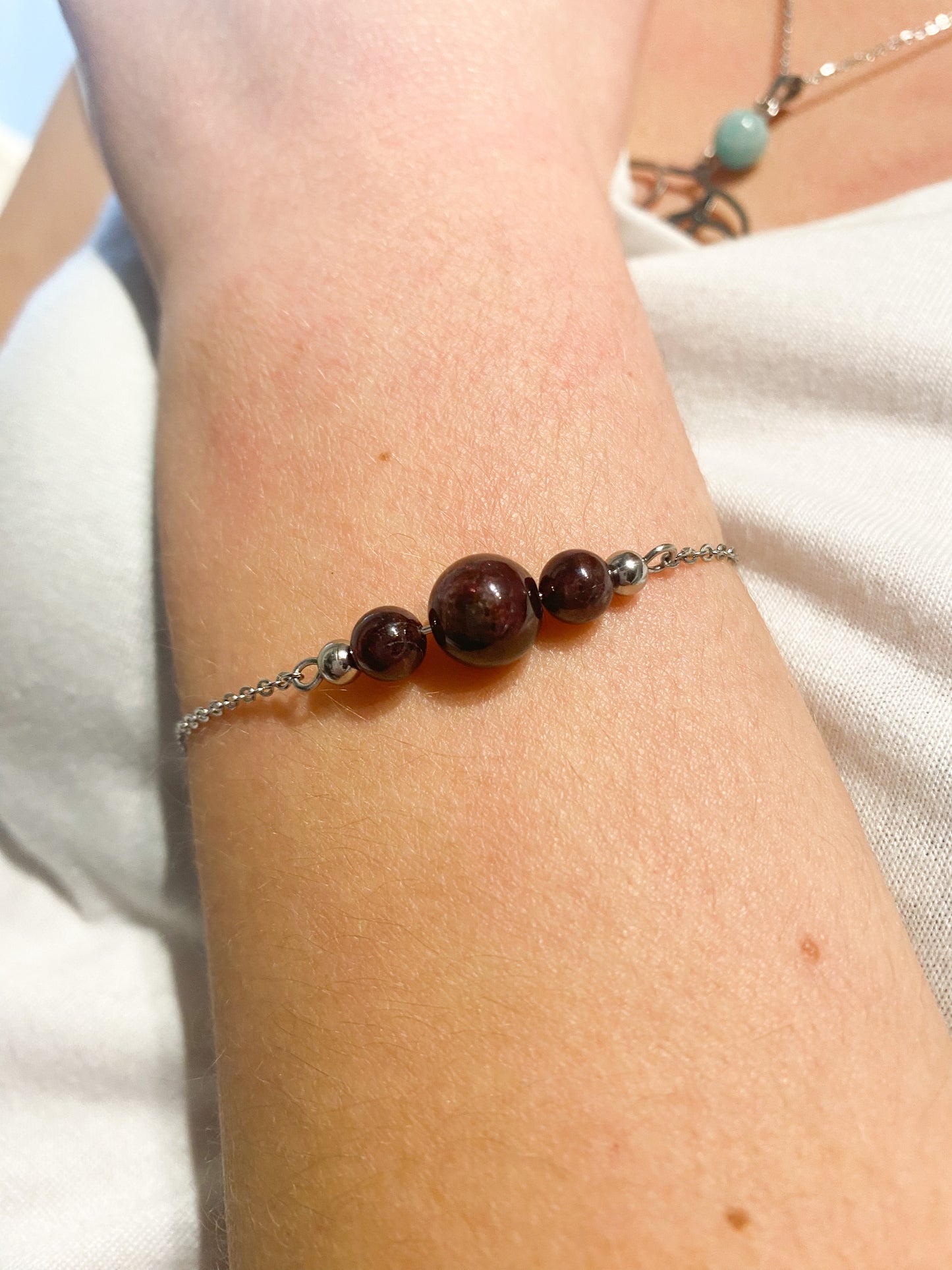 Bracelet Grenat pierre de naissance Janvier