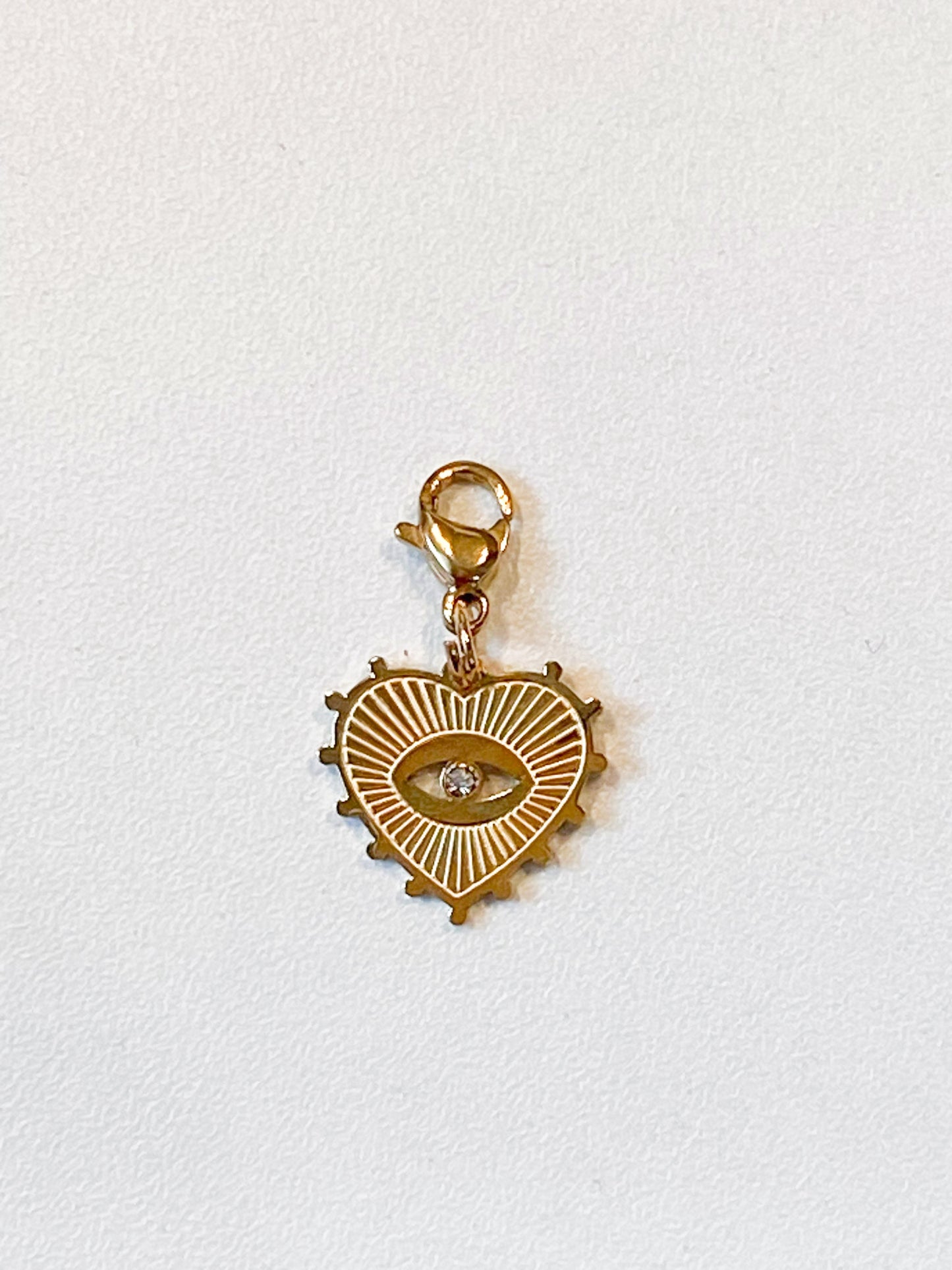 Charm cœur en acier inoxydable doré