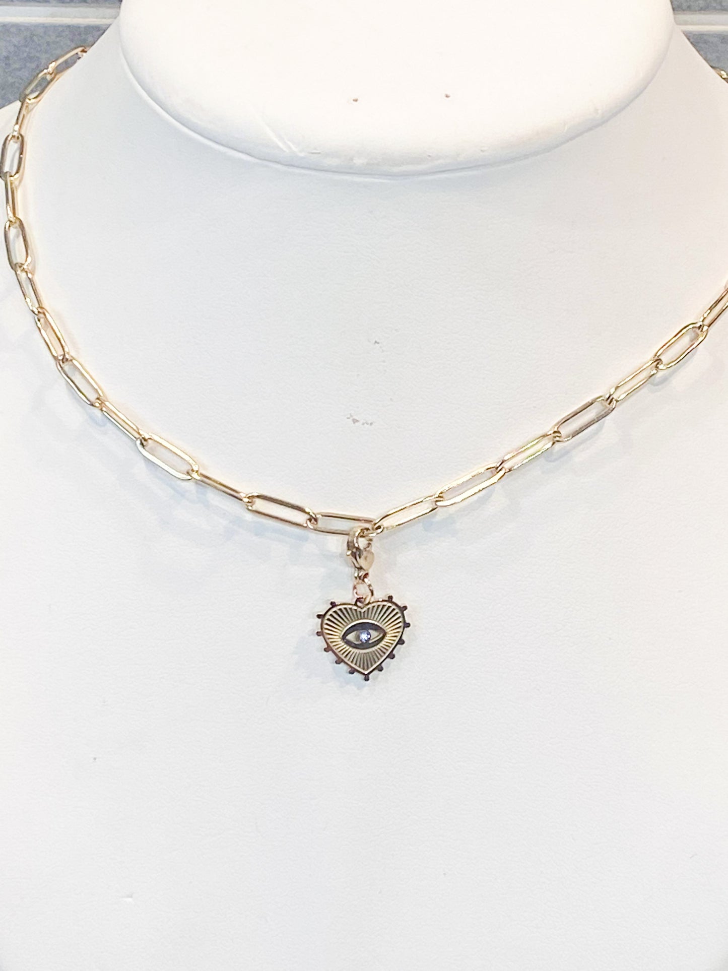 Charm cœur en acier inoxydable doré