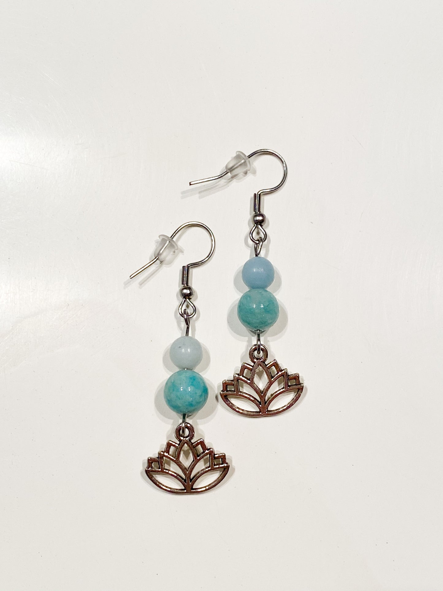 Boucles d'oreilles Amazonite " Lotus"