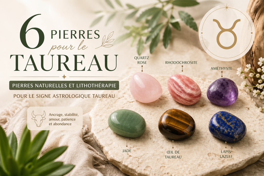 6 pierres pour le Taureau : pierres naturelles et lithothérapie pour le signe astrologique Taureau