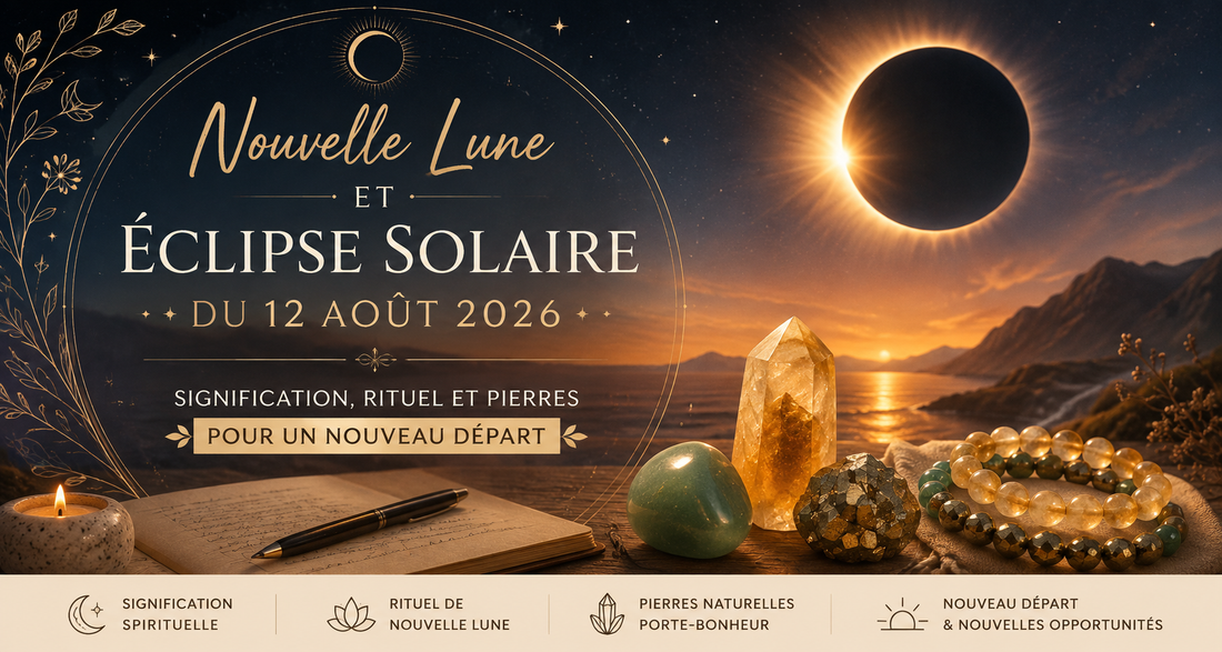 Nouvelle Lune et Éclipse Solaire du 12 Août 2026 : Signification, Rituel et Pierres pour un Nouveau Départ