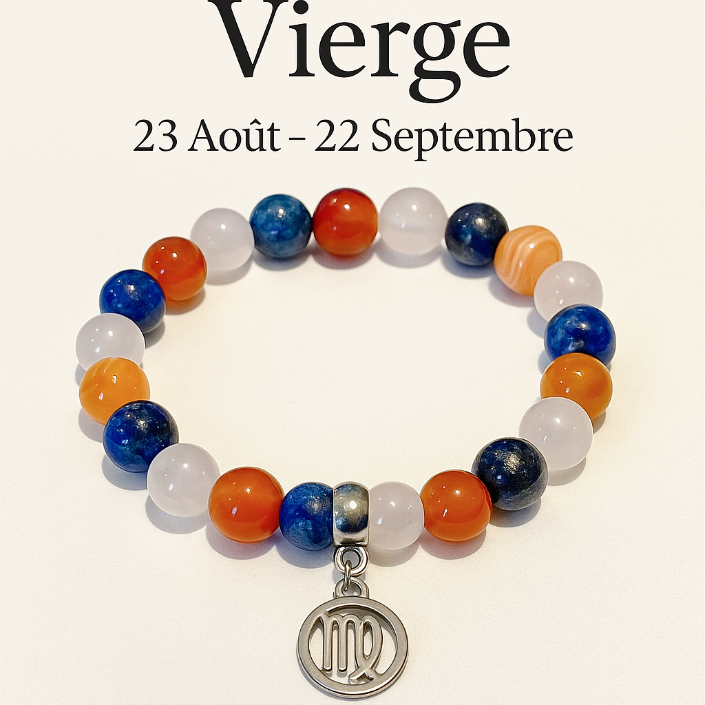 Bracelet Spécial Vierge en Quartz Rose, Cornaline et Lapis Lazuli - Énergie et Équilibre