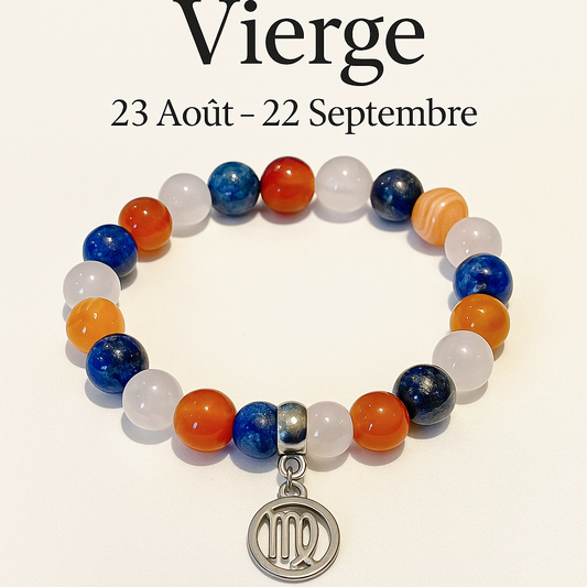 Bracelet Spécial Vierge en Quartz Rose, Cornaline et Lapis Lazuli - Énergie et Équilibre