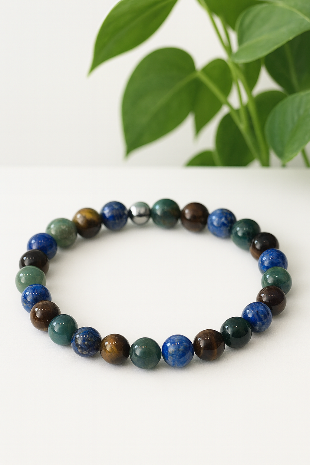 Bracelet Spécial Vierge en Jade, Œil de Tigre et Lapis Lazuli - Énergie et Protection