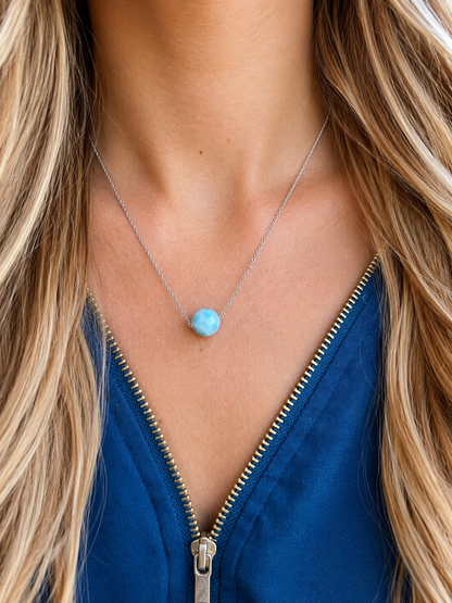 COLLIER LARIMAR VÉRITABLE – PIERRE NATURELLE BLEUE & ÉNERGIE APAISANTE