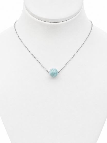COLLIER LARIMAR VÉRITABLE – PIERRE NATURELLE BLEUE & ÉNERGIE APAISANTE