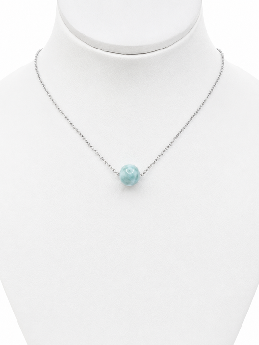 COLLIER LARIMAR VÉRITABLE – PIERRE NATURELLE BLEUE & ÉNERGIE APAISANTE