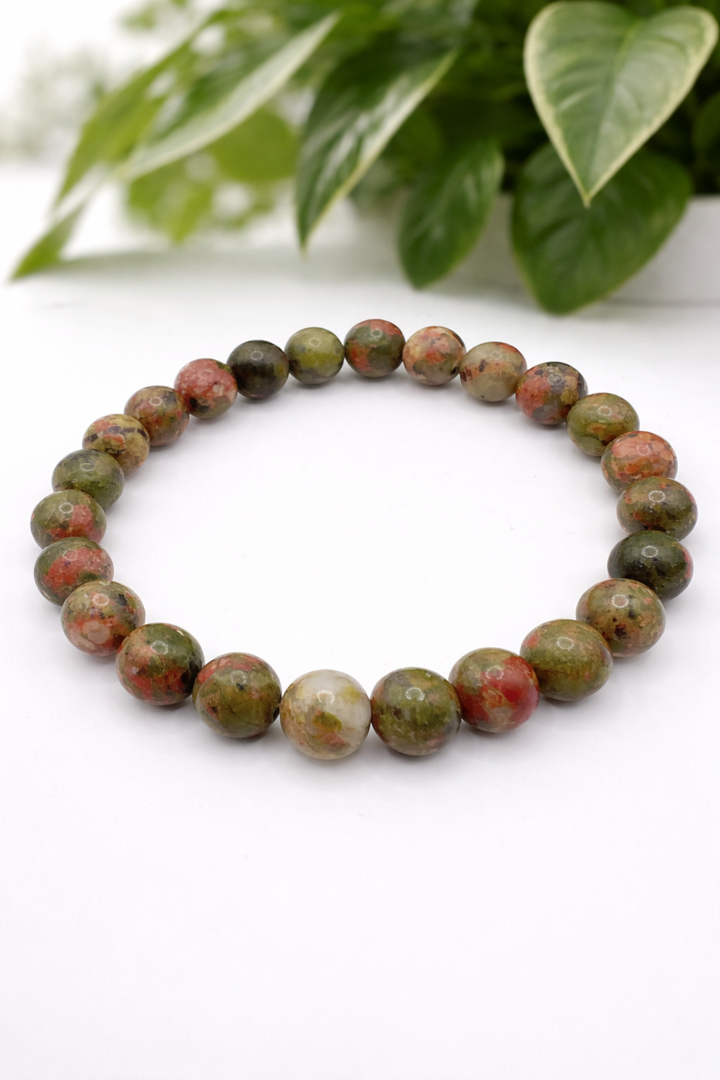 Bracelet Unakite 8 mm – Pierre naturelle d’équilibre émotionnel