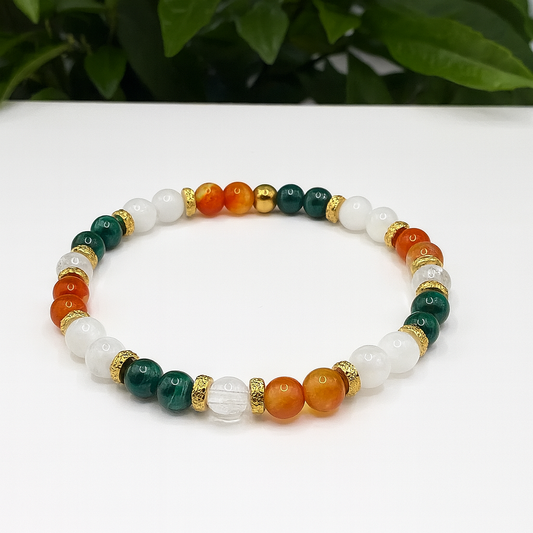 Bracelet Règles Douloureuses en Pierres Naturelles – Soulagement, Harmonie & Bien-Être Féminin