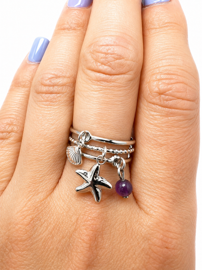 Bague en acier inoxydable argenté femme – bague réglable résistante à l’eau, bijou minimaliste tendance