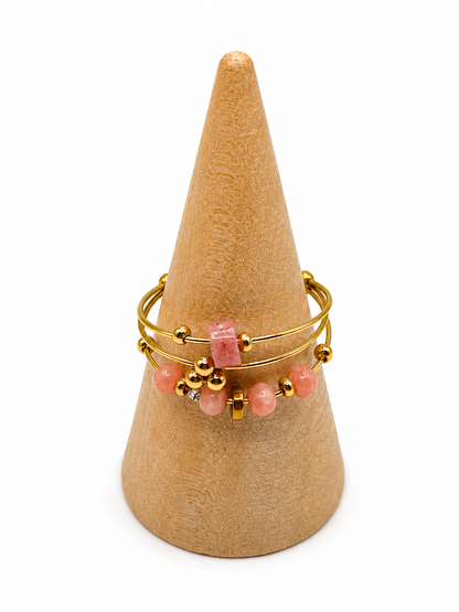 Bague en acier inoxydable argenté femme – bague réglable résistante à l’eau, bijou minimaliste tendance