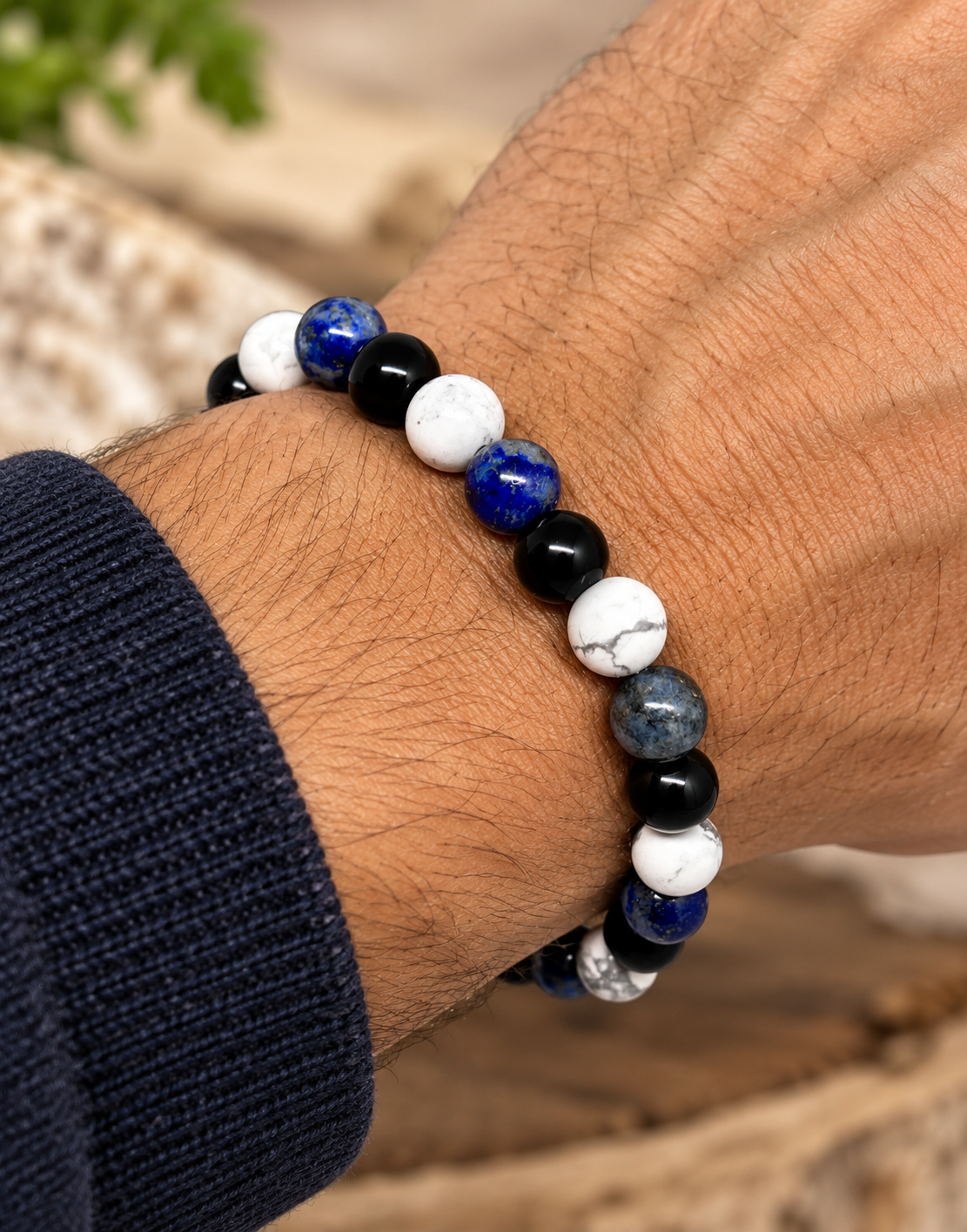 Bracelet Anti-Stress Homme en Pierres Naturelles – 8 mm