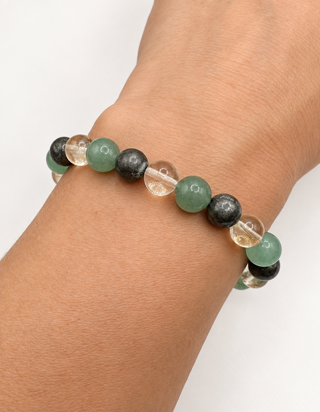 🍀 Bracelet Pierre Porte-Bonheur – Citrine, Aventurine & Pyrite