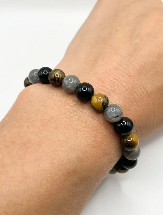 Bracelet Protection 8 mm en Pierres Naturelles – Énergie & Ancrage Positif