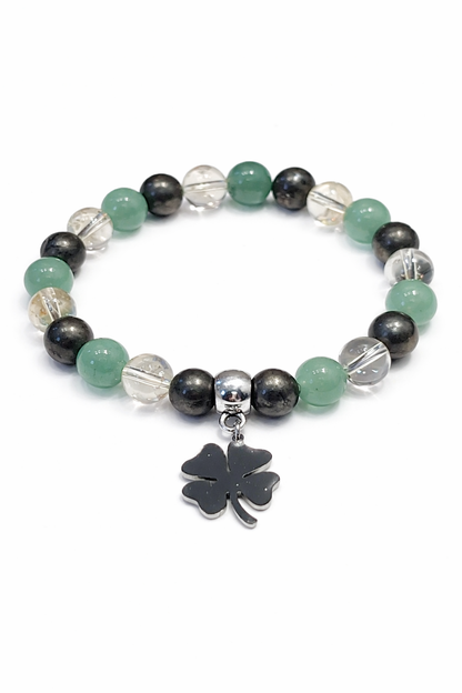 Bracelet Porte-Bonheur en Citrine, Aventurine et Pyrite – Énergie Positive et Chance