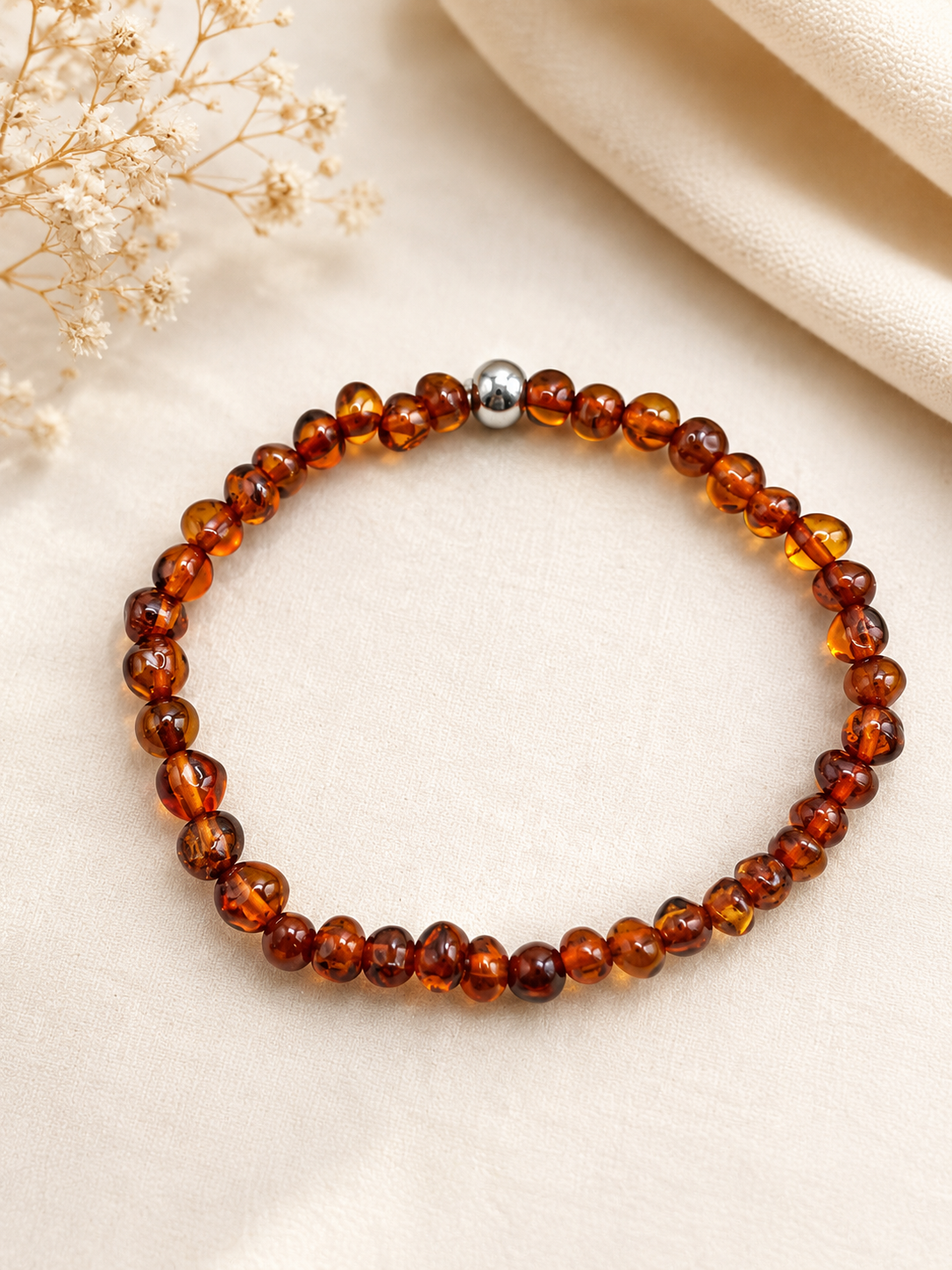 Bracelet en Ambre Naturel – Énergie Apaisante pour Sommeil et Bien‑Être