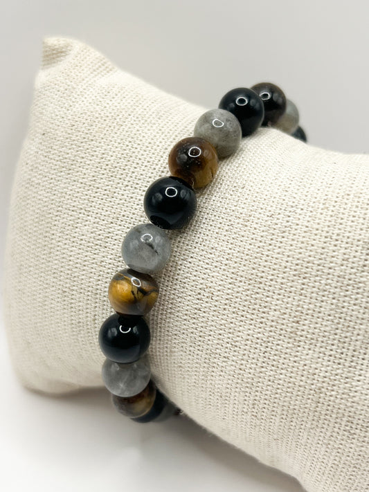Bracelet Protection 8 mm en Pierres Naturelles – Énergie & Ancrage Positif